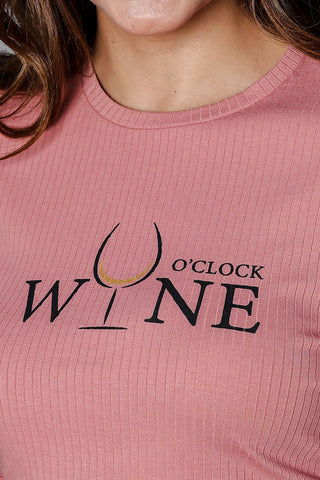 WOMEN ROUND NECK BROWN FULL SLV  CO-ORD SET