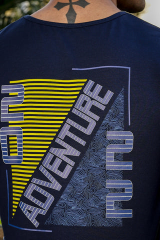 ONE SKY Men's Cotton Stretch Sleeveless Tank Top | Typography Print | Round Neck | Casual Pullover