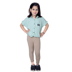 Girls Beige Ankle Length Legging