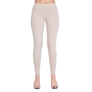 Women Beige Breathable Long Length Legging