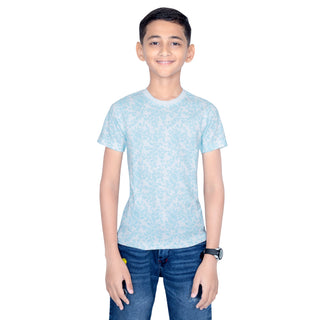 Boys White Round Neck T-Shirt