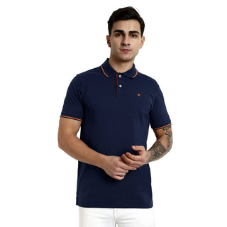 Men Navy Round Neck T-Shirt