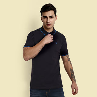 Men Black Polo T-Shirt