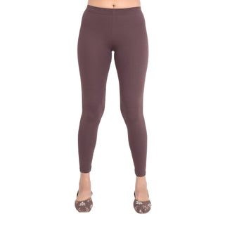 Women Dark Brown Ankle Length Legging