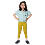 Girls Dull Lemon Ankle Length Legging