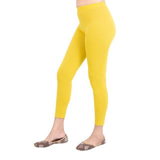 Women Dull Lemon Ankle Length Legging