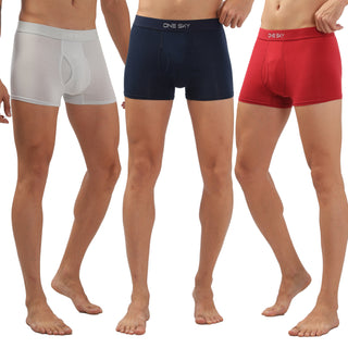 Mens Solid Cotton Trunk Underwear (Pack of 3)