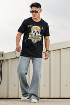 MEN ROUND NECK BLACK BEAUTY PRINTED T SHIRT