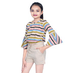 GIRLS BEIGE FRILL SHORTS