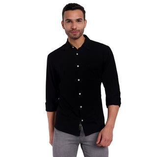 Men Black Collared Formal Shirt