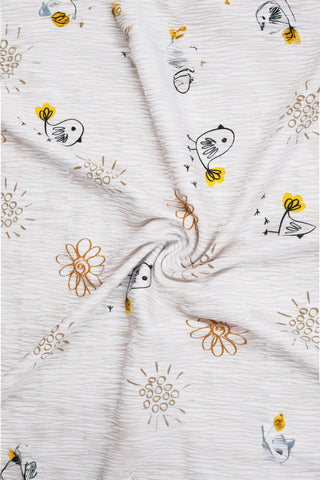 ONE SKY INFANT WHITE AOP PRINTED BLANKET