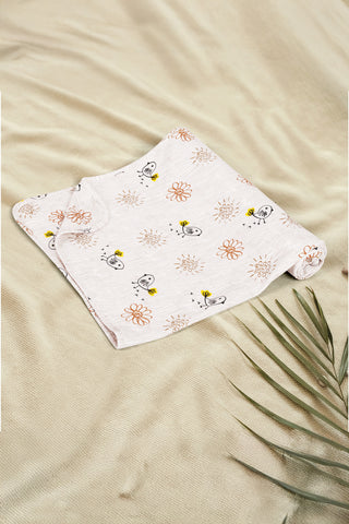 ONE SKY INFANT WHITE AOP PRINTED BLANKET