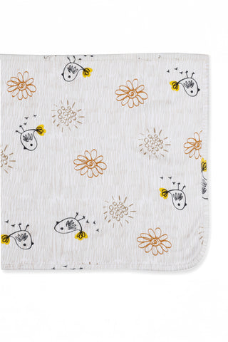 ONE SKY INFANT WHITE AOP PRINTED BLANKET