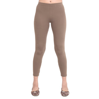 Women Mid Brown Ankle Length Legging