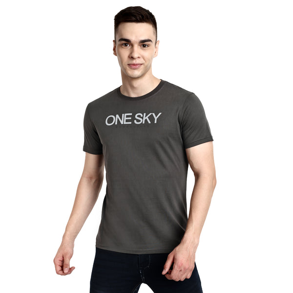 Men Elephant Round Neck T-Shirt