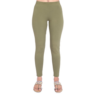 Women Olive Ankle Length Legging