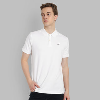 Men White Polo T-Shirt