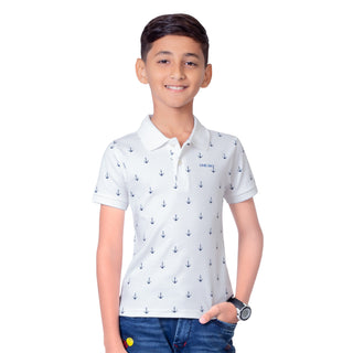 Boys White Polo T-Shirt