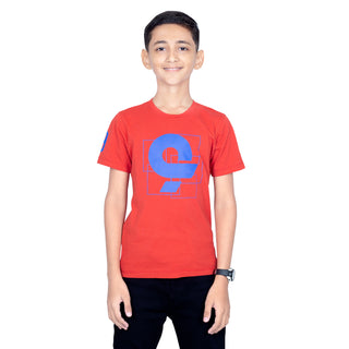 Boys Classic Red Round Neck T-Shirt