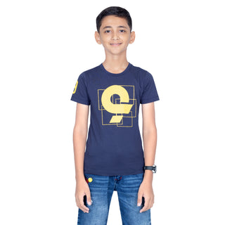 Boys Navy Round Neck T-Shirt