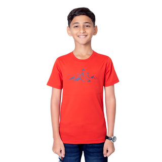 Boys Classic Red Round Neck T-Shirt