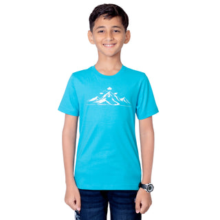 Boys Scuba Blue Round Neck T-Shirt