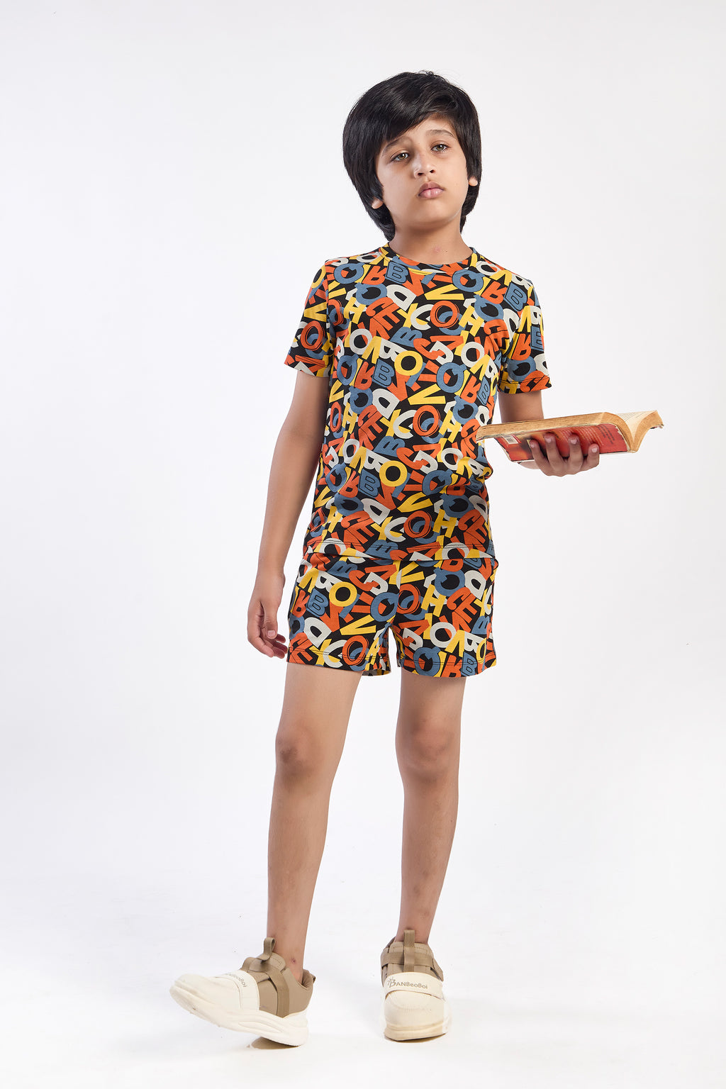 ONE SKY Boys' Cotton Co-ord Set | Printed T-Shirt & Shorts | Summer Wear | Ages 3-14 | 2-Piece