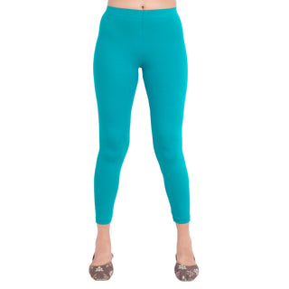 Women Sea Green Ankle Length Legging