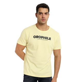 Men Yellow Haze Round Neck T-Shirt