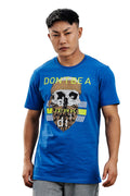 MEN ROUND NECK IMPERIAL BLUE PRINTED T SHIRT