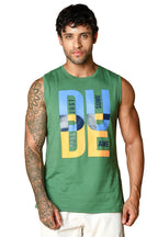 MEN WINTER MOSS PRINTED SLEEVELESS T SHIRT