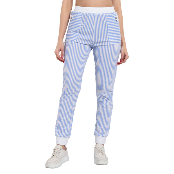 Women Fresh Sky Vogue Voyage Striped Jogger