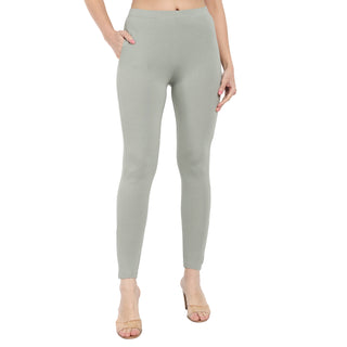 Women Fog Grey Regular Legging