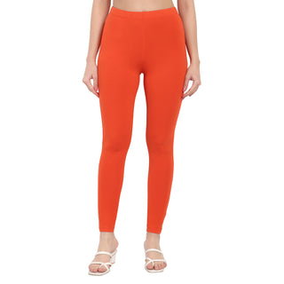 Women Orange Regular Legging