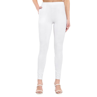 Women White Regular Legging