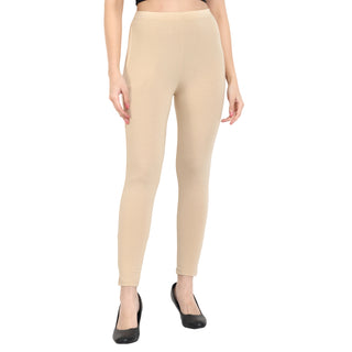 Women Beige Ankle Length Legging