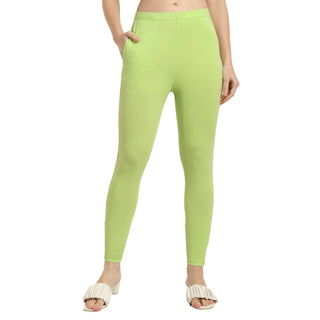 Women Light Green Ankle Length Legging