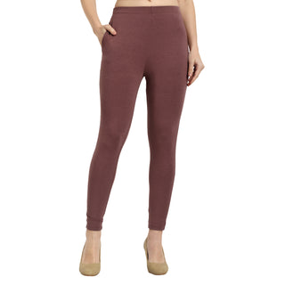 Women Light Brown Ankle Length Legging