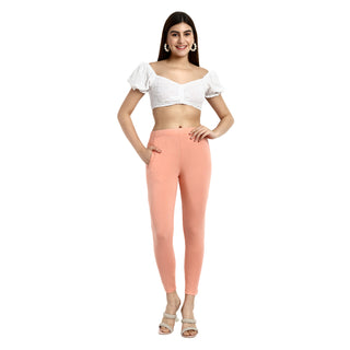 Women Papaya Peach Ankle Length Legging