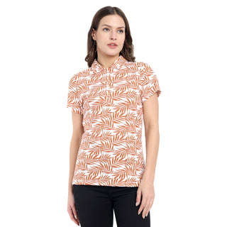 Women Clay Floral Polo T-Shirt