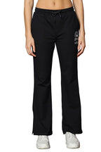WOMEN BLACK PRINTED FLARED FIT BOTTOM