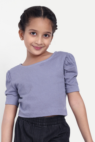 Girls' Cotton Blend Solid Top – Stylish Daily Wear