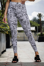 Women White Printed Stretchable Legging