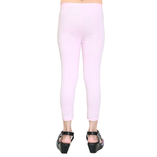 Girls Baby Pink Ankle Length Legging