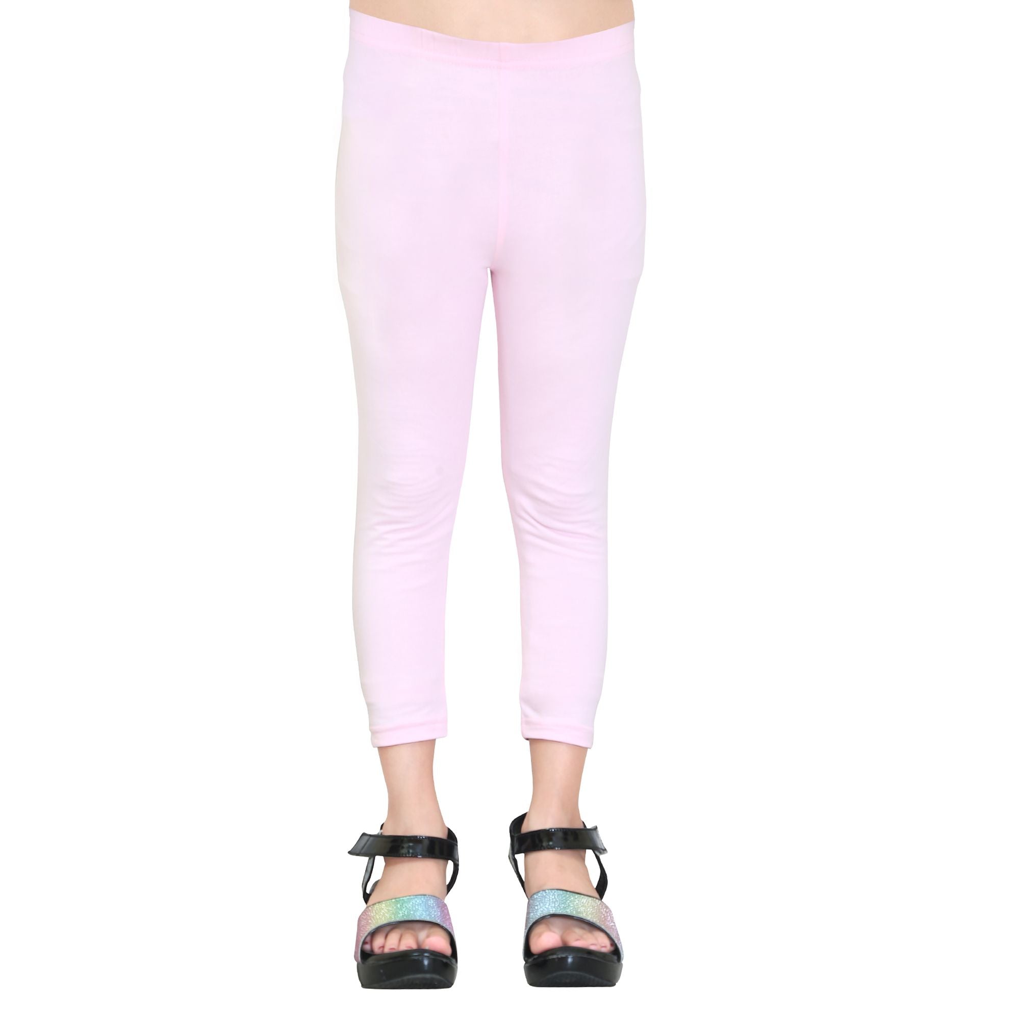 Girls Baby Pink Ankle Length Legging - Main Image