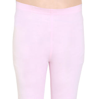 Girls Baby Pink Ankle Length Legging