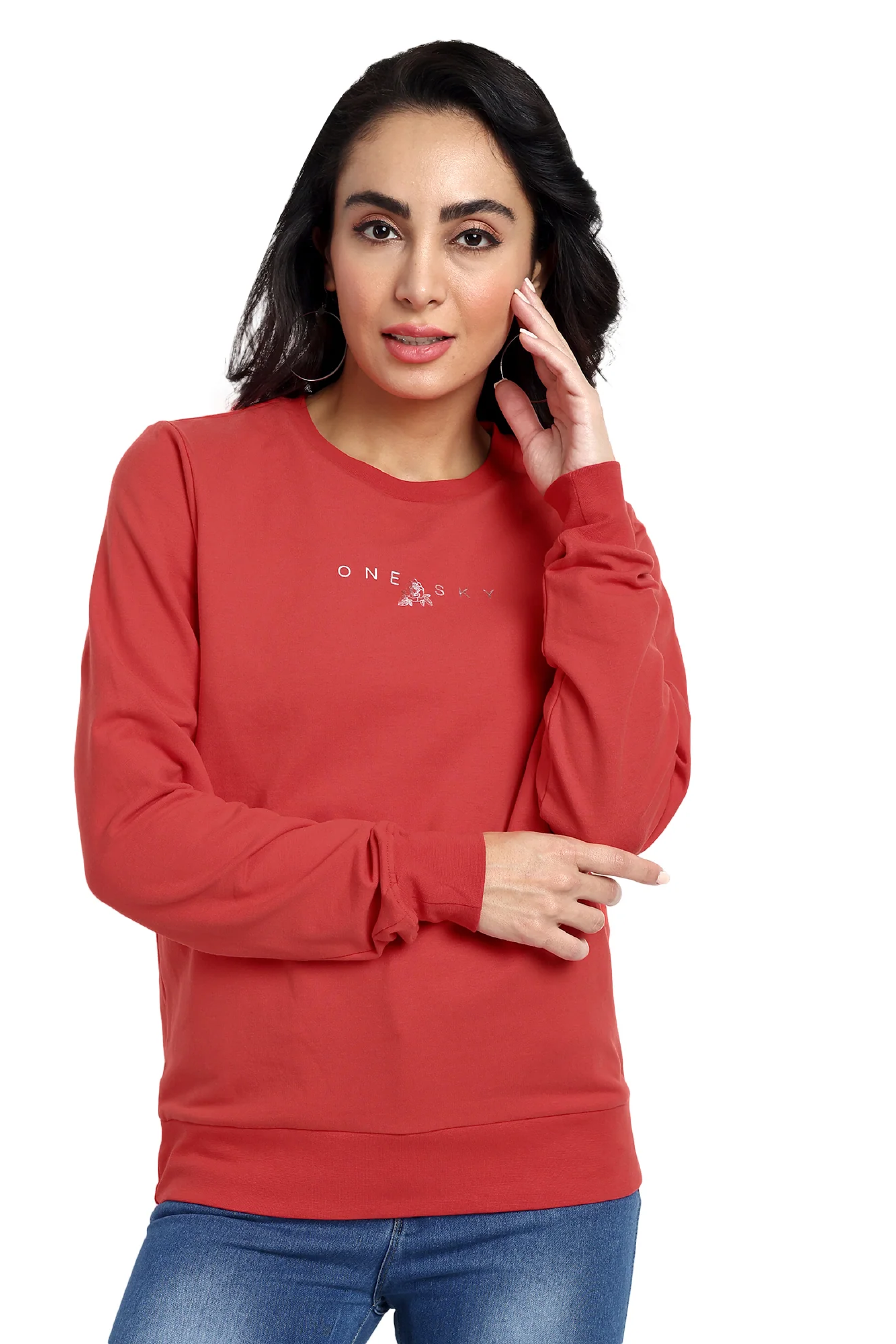 Ladies cotton sweatshirt sales
