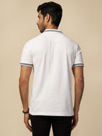 MENS WHITE COTTON POLO TSHIRT