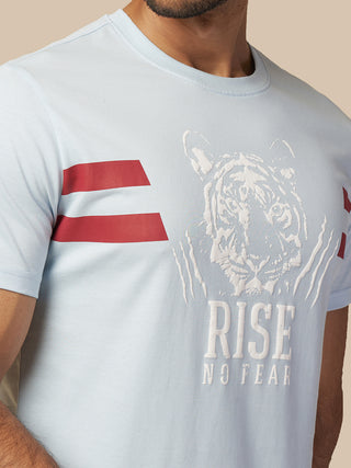 Men's Tiger Print Pure Cotton Round Neck T-Shirt