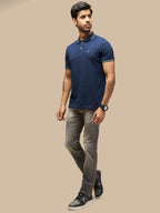MENS NAVY COTTON POLO TSHIRT